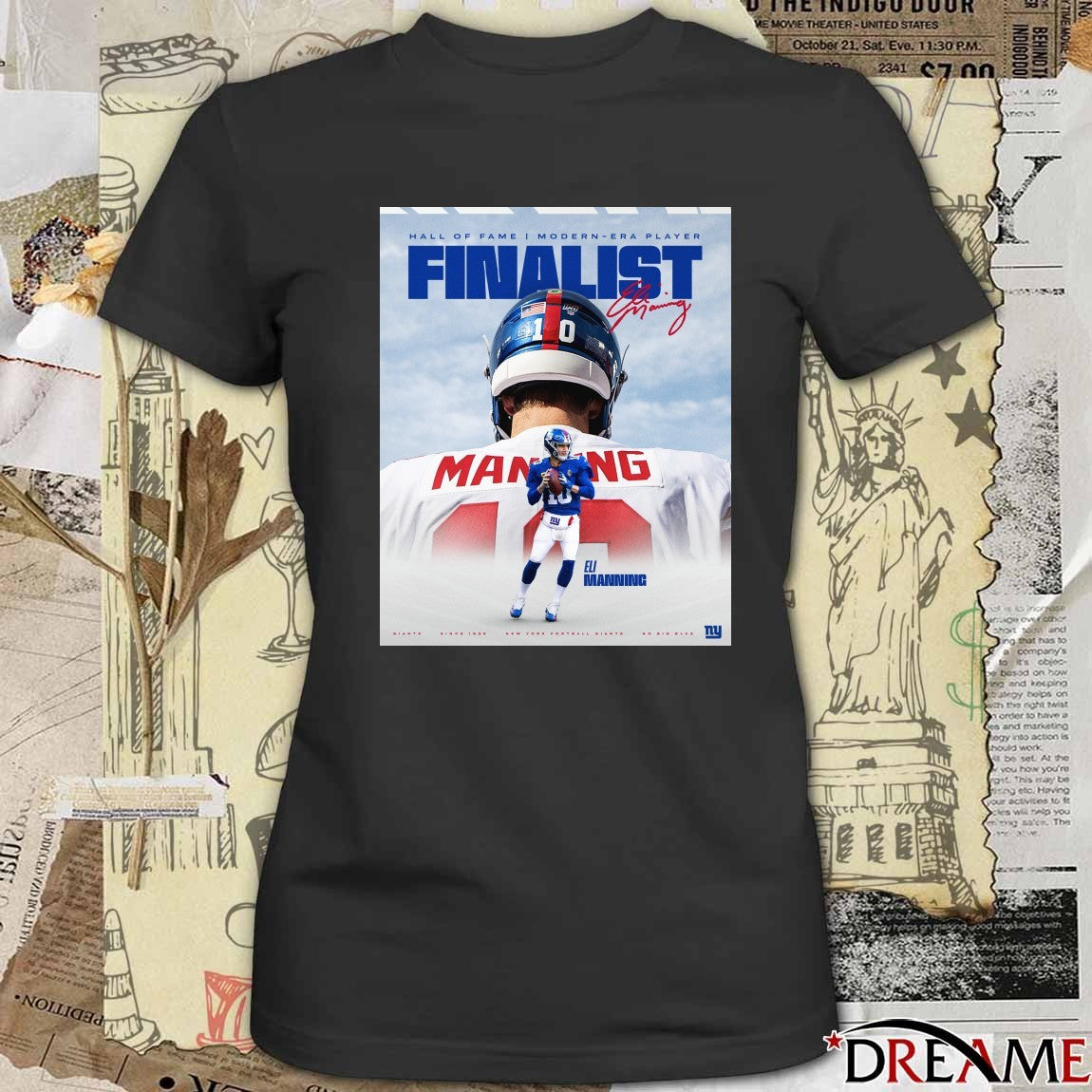 New York Giants Eli Manning Modern-era Player Pro Football Hall of Fame Finalist Signature Poster t-shirt
