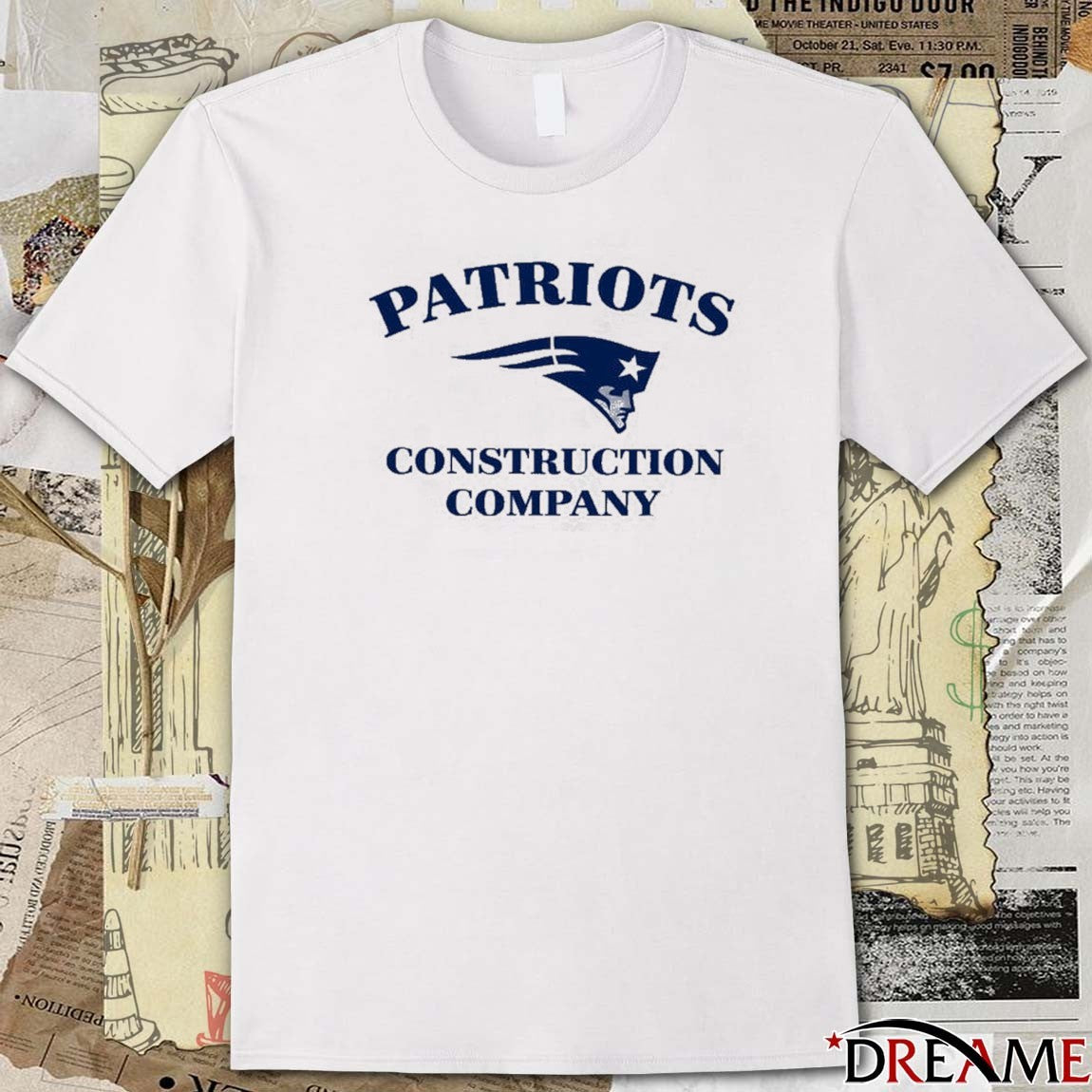 New York Patriots Construction Company Logo t-shirt