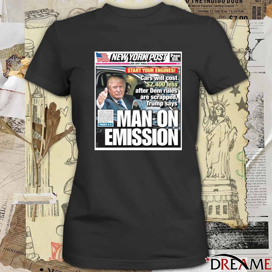 New York Post Late City Final Man On Emission Trump Poster t-shirt