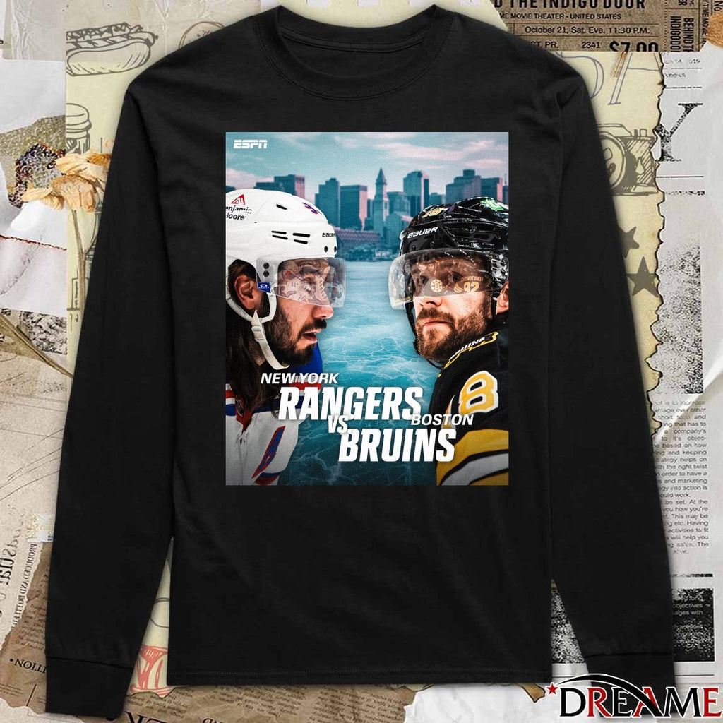 New York Rangers Vs Boston Bruins Broadway meets Beantown Matchup Poster t-shirt