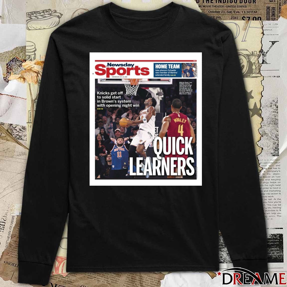 Newsday Sports Quick Learners Knicks Get Off To Solid Start In Brown’s System With Opening Night Win Poster t-shirt