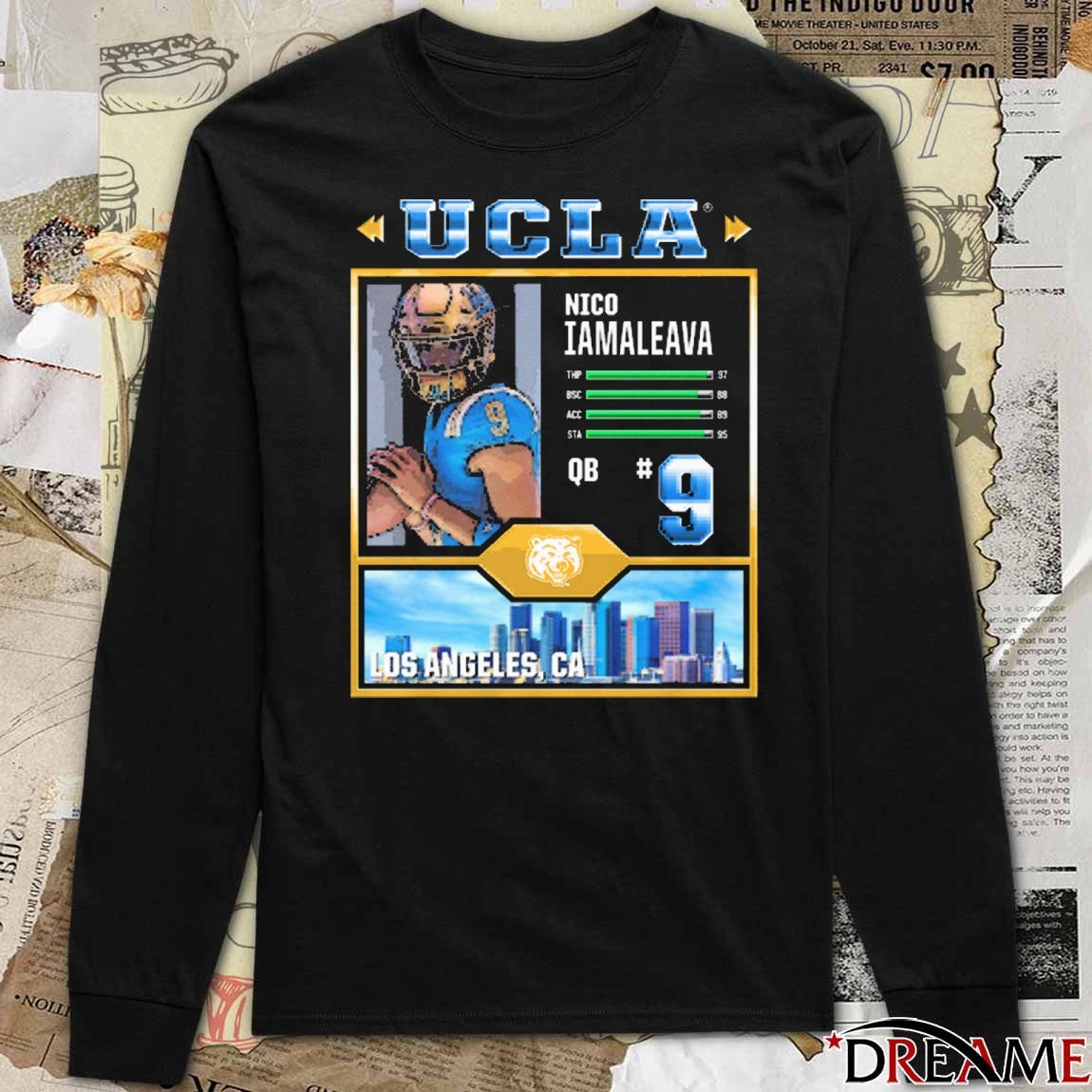 Nico Iamaleava Video Game UCLA Bruins Football NCAA Los Angeles CA t-shirt