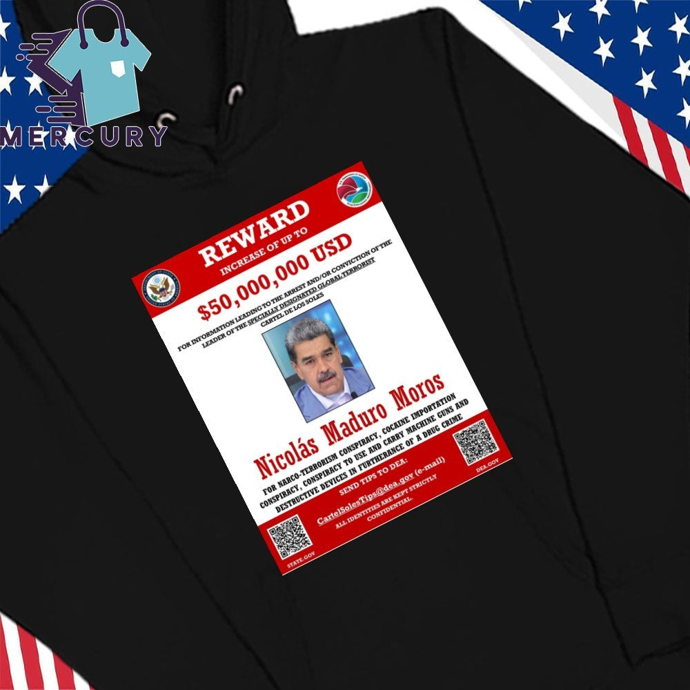 Nicolas Maduro Moros Wanted Poster Venezuela Maria Corina Machado Shirt