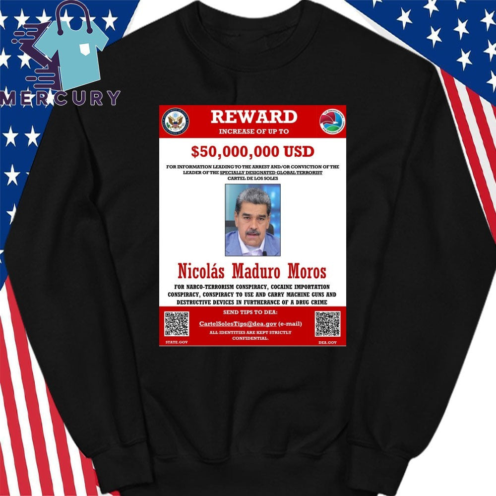 Nicolas Maduro Moros Wanted Poster Venezuela Maria Corina Machado Shirt