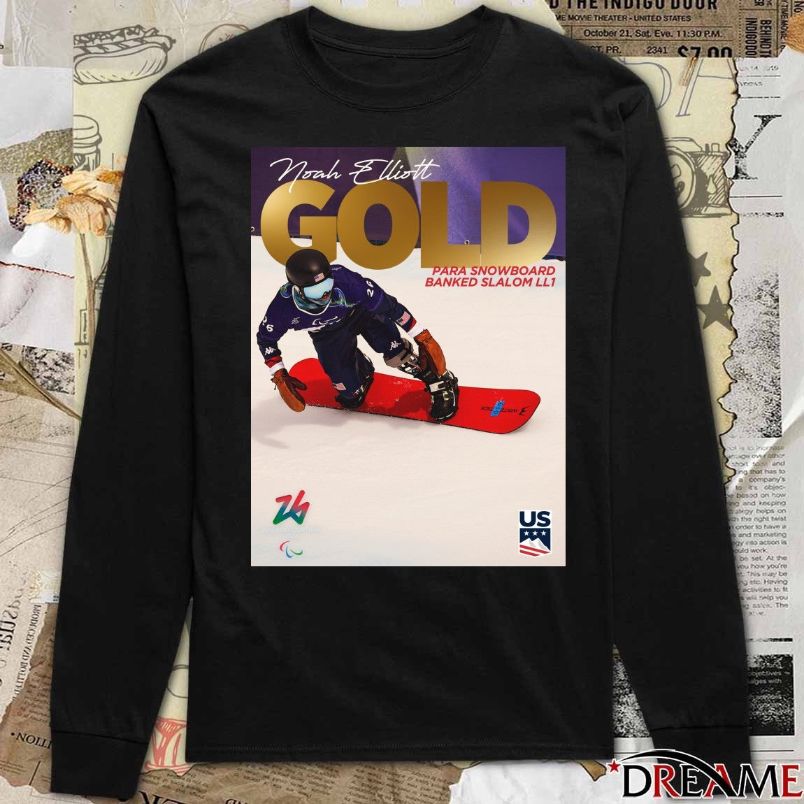 Noah Elliott Gold Medal Para Snowboard Banked Slalom LL1 Poster t-shirt