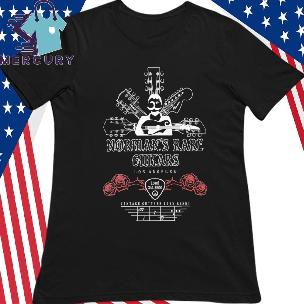 Norman’s Rare Guitars Red Roses Headstock Shirt