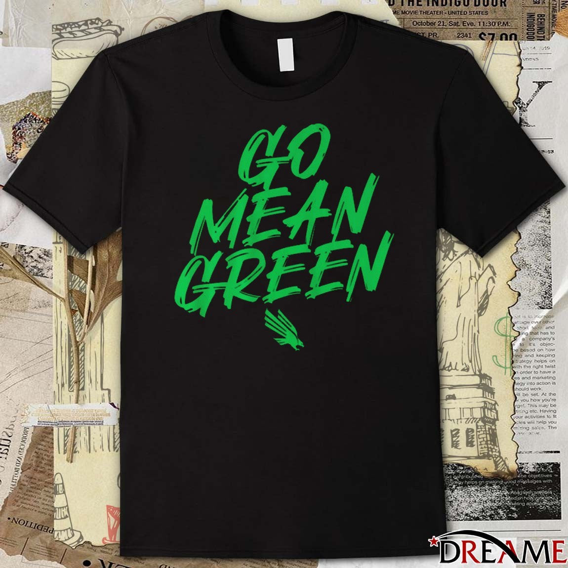 North Texas Mean Green Football Slogan Go Mean Green NCAA t-shirt