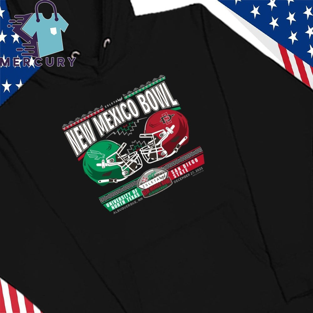 North Texas Mean Green Vs San Diego State Aztecs 2025 New Mexico Bowl Helmet Shirt