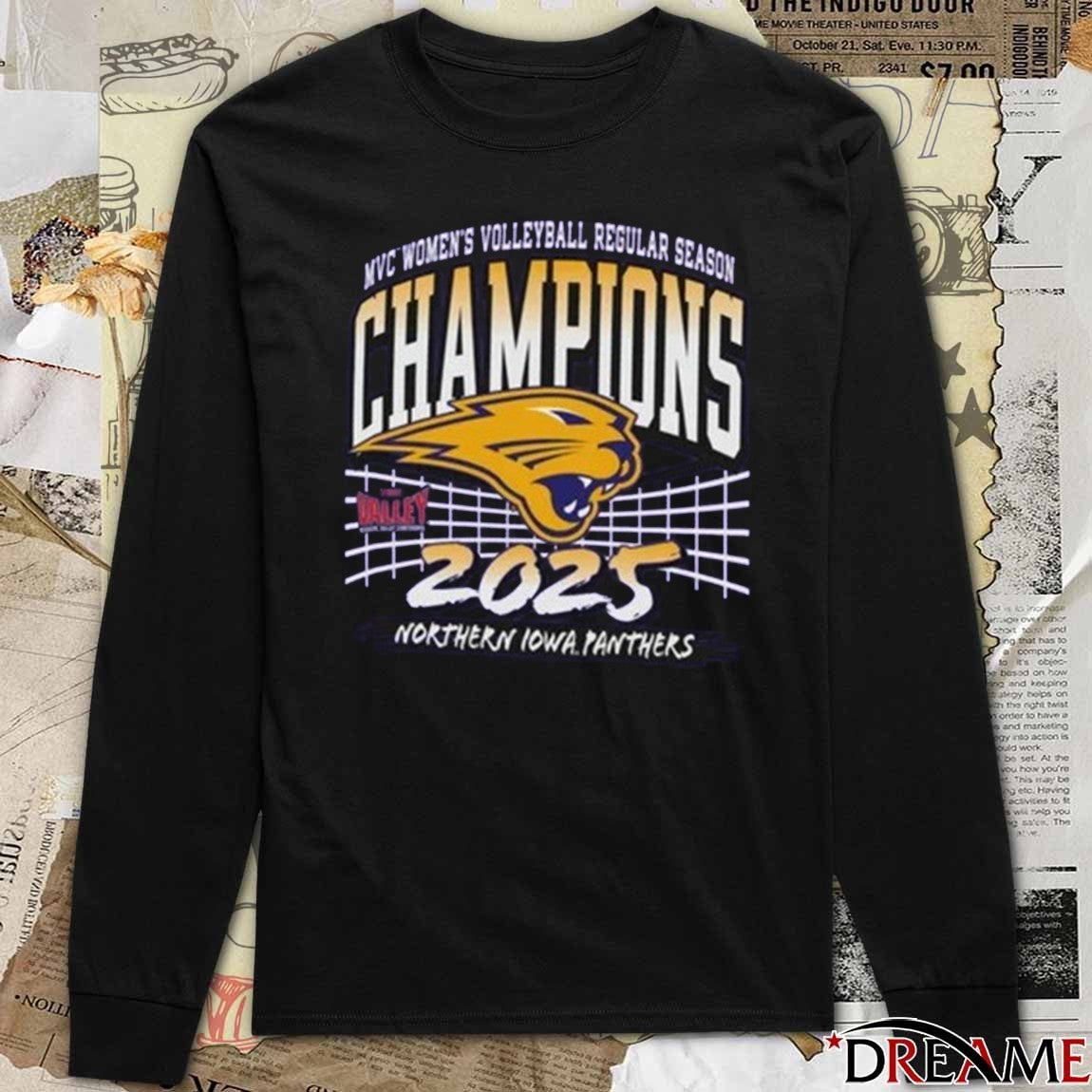 Northern Iowa Panthers 2025 MVC Women’s Volleyball Regular Season Champions t-shirt