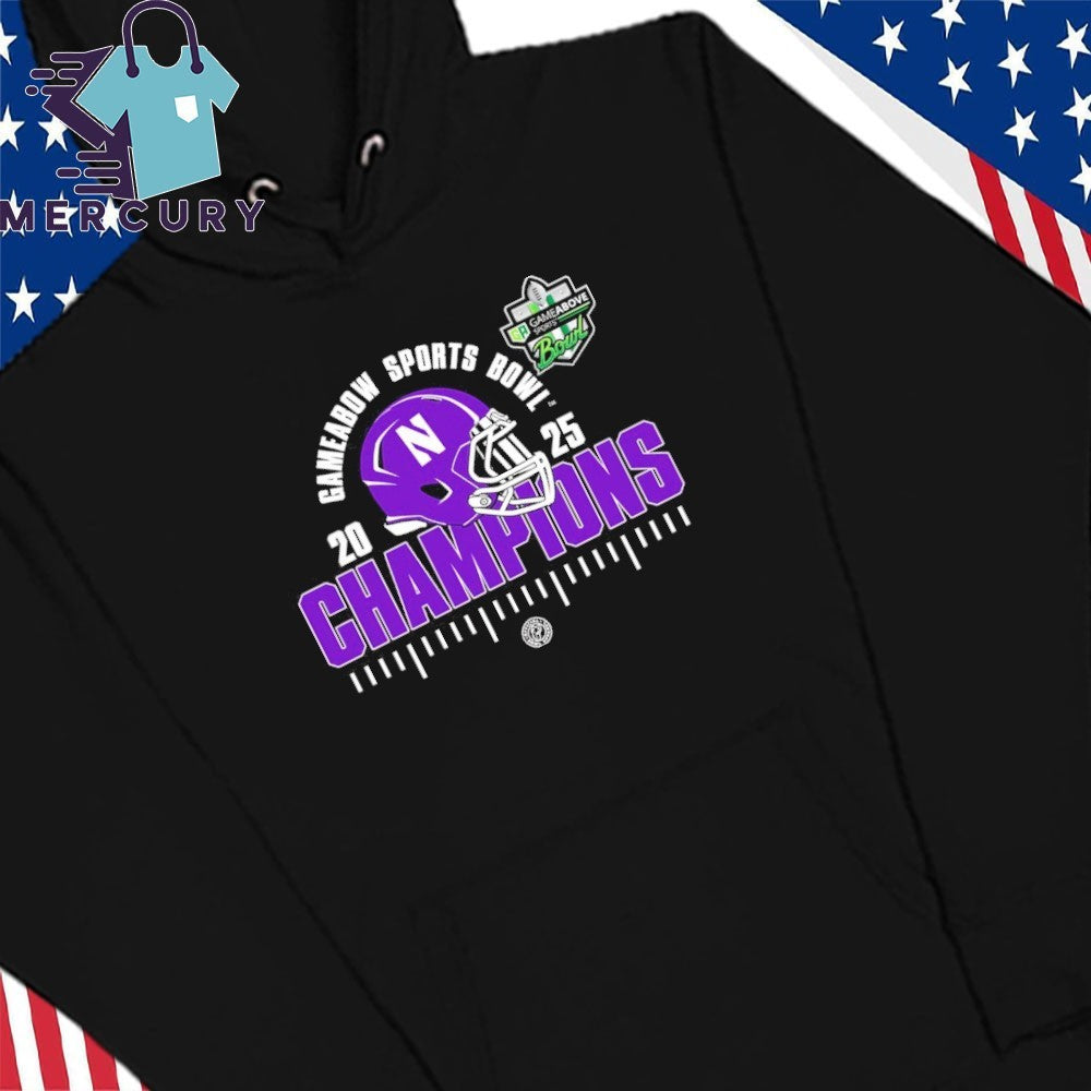 Northwestern Wildcats 2025 NCAA Football GameAbow Sports Bowl Champions Shirt