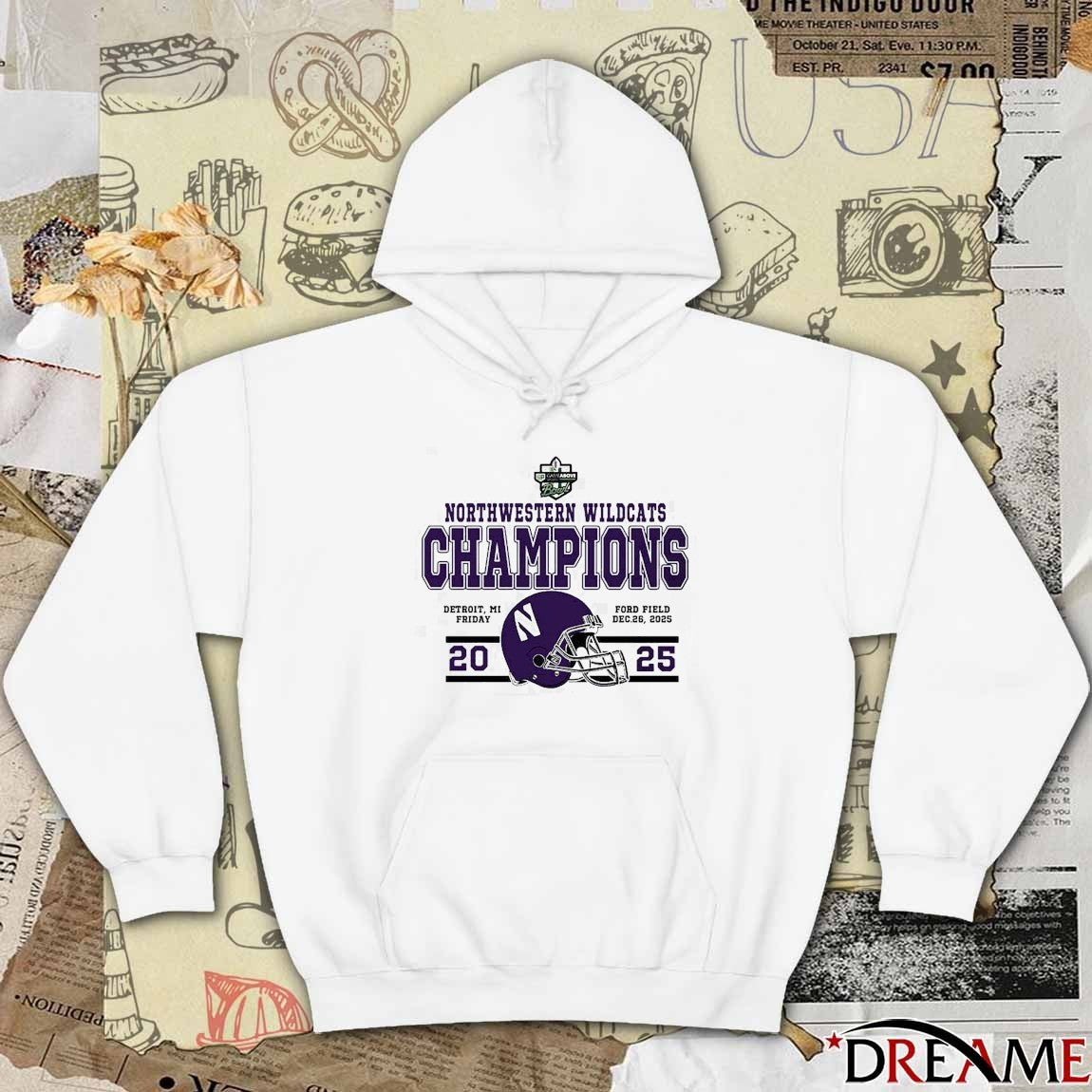 Northwestern Wildcats Football To The Champions 2025 GameAbove Sports Bowl Detroit MI Ford Field Helmet t-shirt