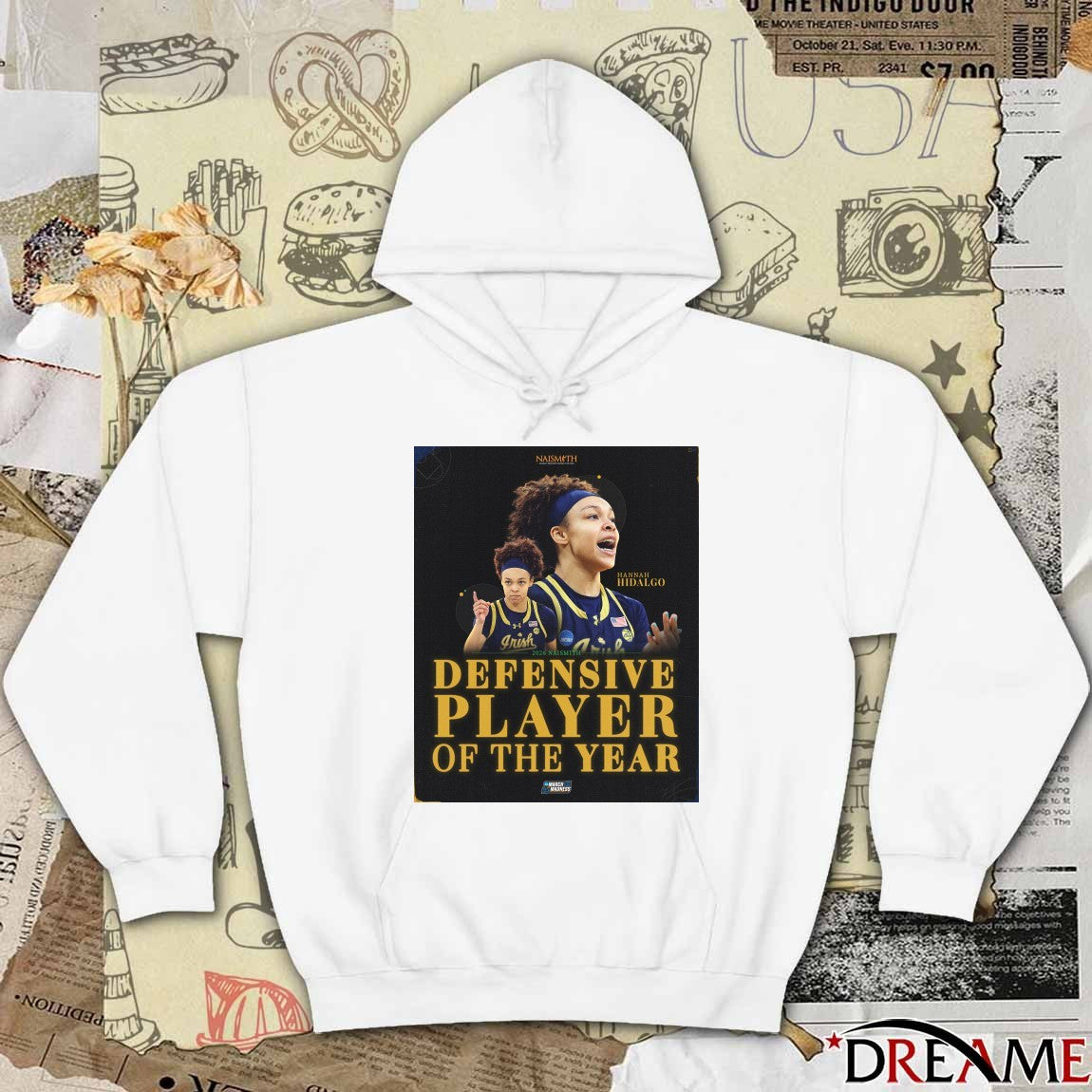 Notre Dame Fighting Irish Hannah Hidalgo 2026 Naismith Defensive Player of the Year Poster t-shirt