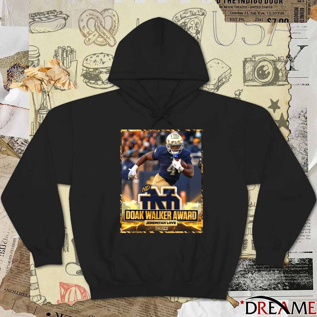 Notre Dame Football Jeremiyah Love is the winner of the Doak Walker Award Poster t-shirt