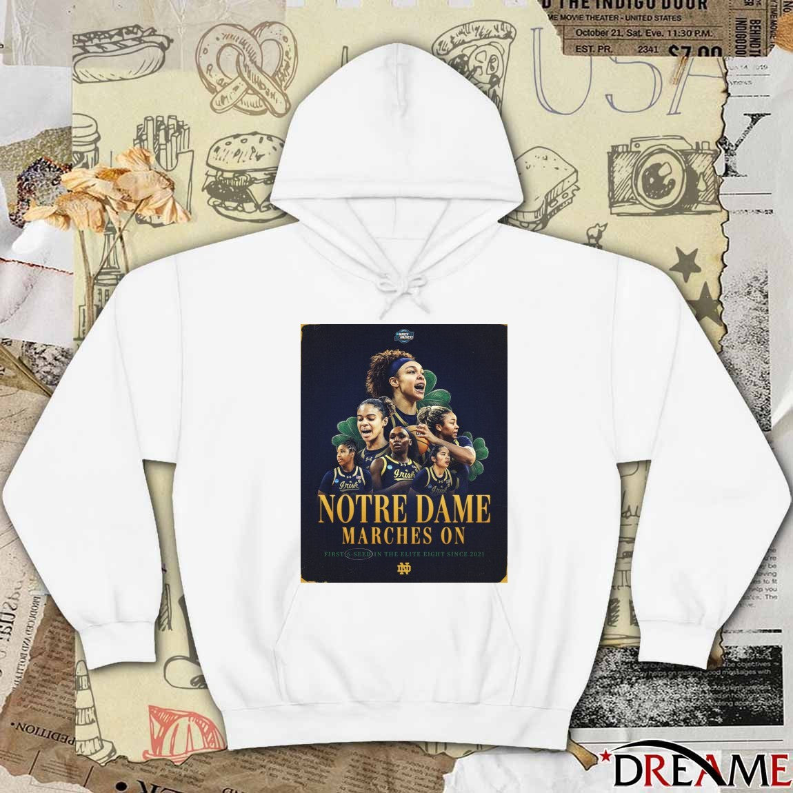 Notre Dame Marches On First 6-Seed In The Elite Eight Since 2021 Poster t-shirt