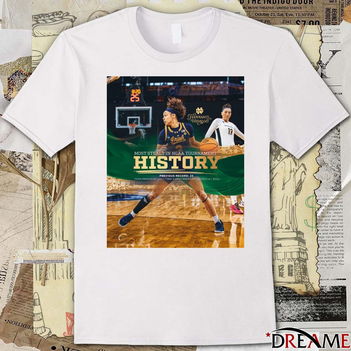 Notre Dame basketball Hannah Hidalgo Most Steals In NCAA Tournament History Poster t-shirt