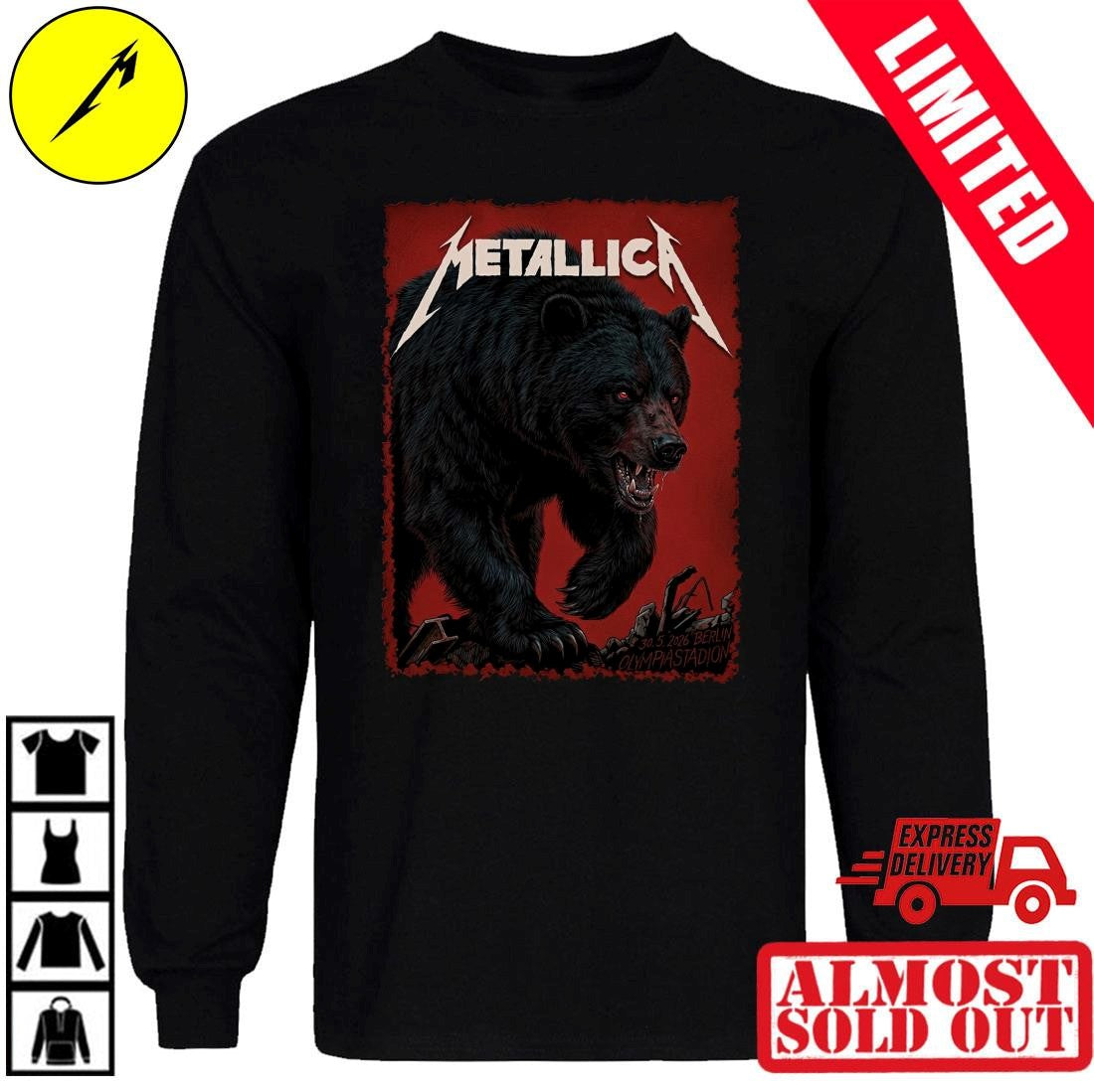 Official Metallica M72 Berlin Germany 2026 Shirt Janta Island Bear Art Olympiastadion