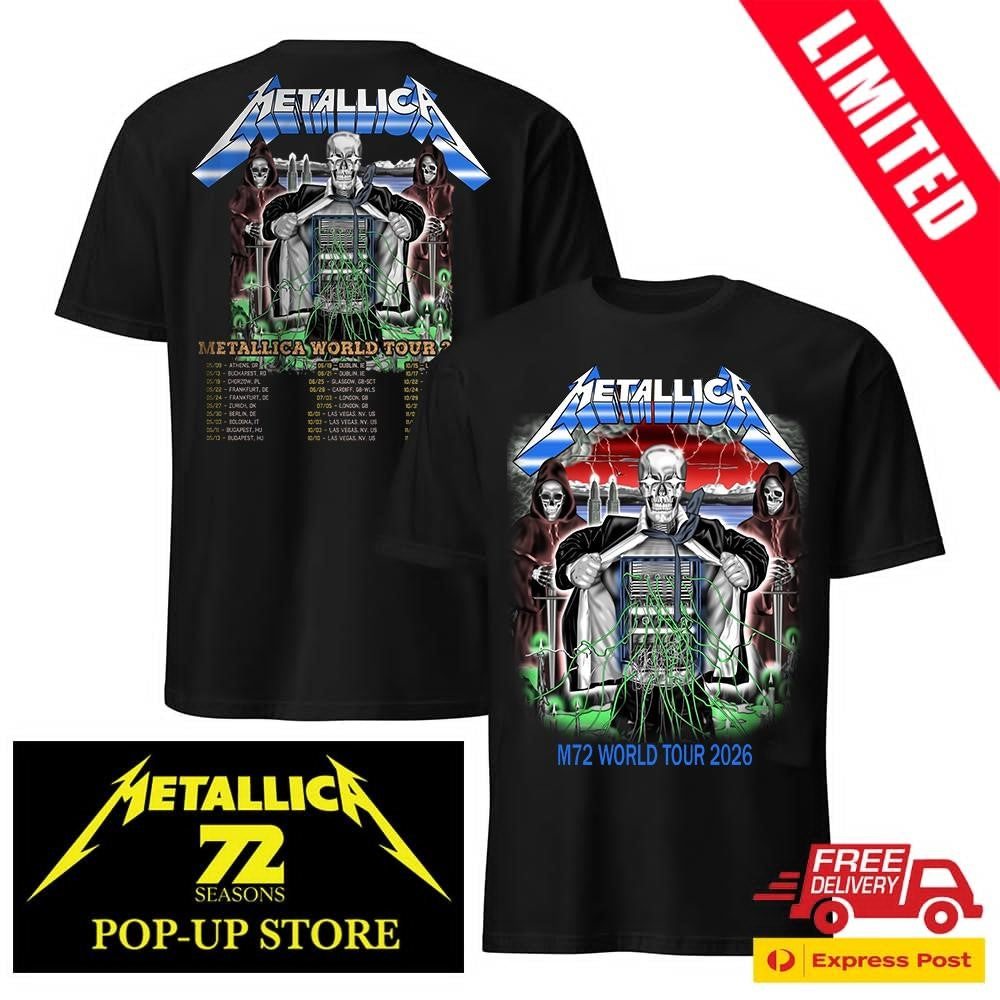 Official Metallica M72 Zurich Luca Schenardi Artwork Two Sided Shirt