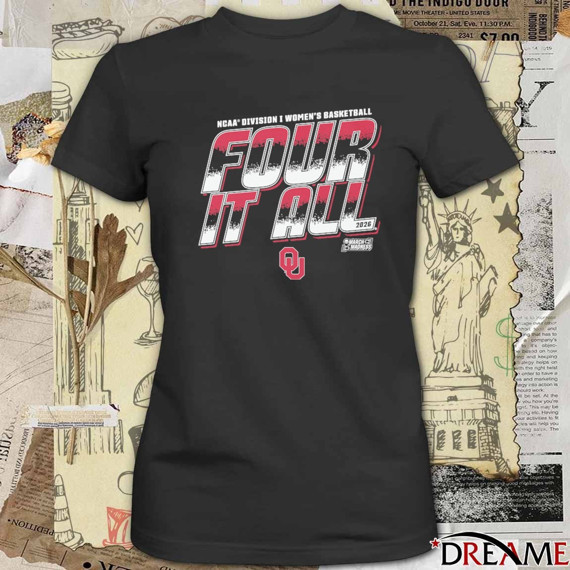 Oklahoma Sooners 2026 NCAA Division I Women’s Basketball Four It All March Madness t-shirt