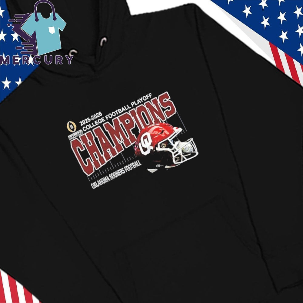 Oklahoma Sooners Football 2025-2026 College Football Playoff Champions Helmet Shirt