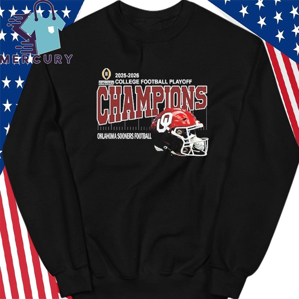 Oklahoma Sooners Football 2025-2026 College Football Playoff Champions Helmet Shirt
