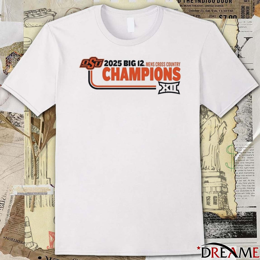 Oklahoma State Cowboys 2025 Big 12 Men’s Cross Country Champions t-shirt
