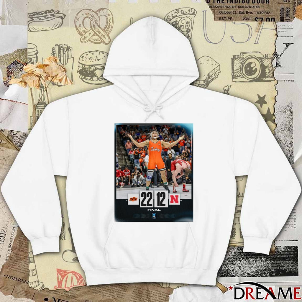 Oklahoma State Cowboys Vs Nebraska Cornhuskers Final Score 22-12 Poster t-shirt