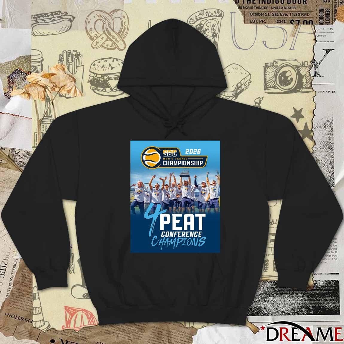 Old Dominion Men’s Tennis 2026 SBC Championship 4 Peat Conference Champions Poster t-shirt