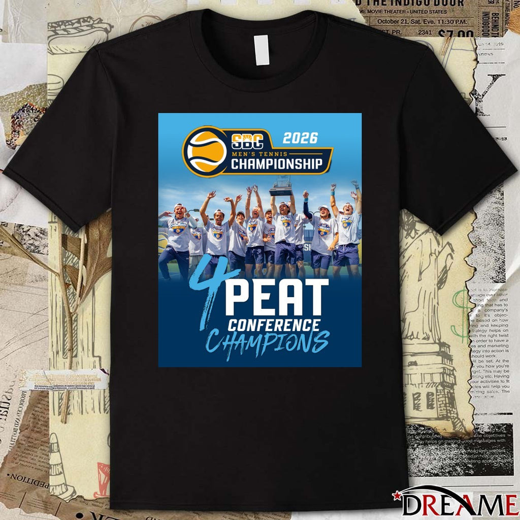 Old Dominion Men’s Tennis 2026 SBC Championship 4 Peat Conference Champions Poster t-shirt