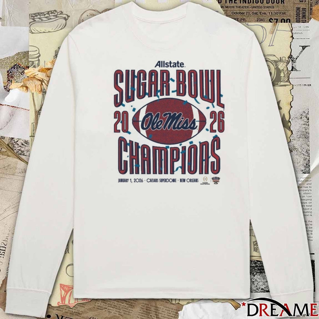 Ole Miss Allstate Sugar Bowl Champions 2026 Caesars Superdome New Orleans t-shirt