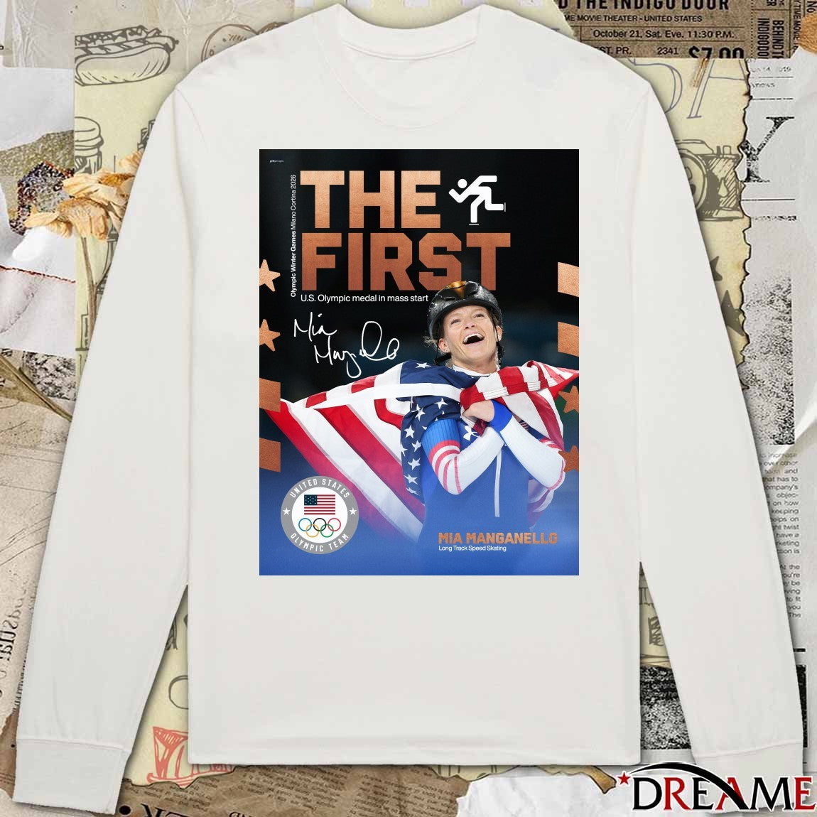 Olympic Winter Games Milano Cortina 2026 The First Bronze Medal Mia Manganello Long Track Speed Skating t-shirt