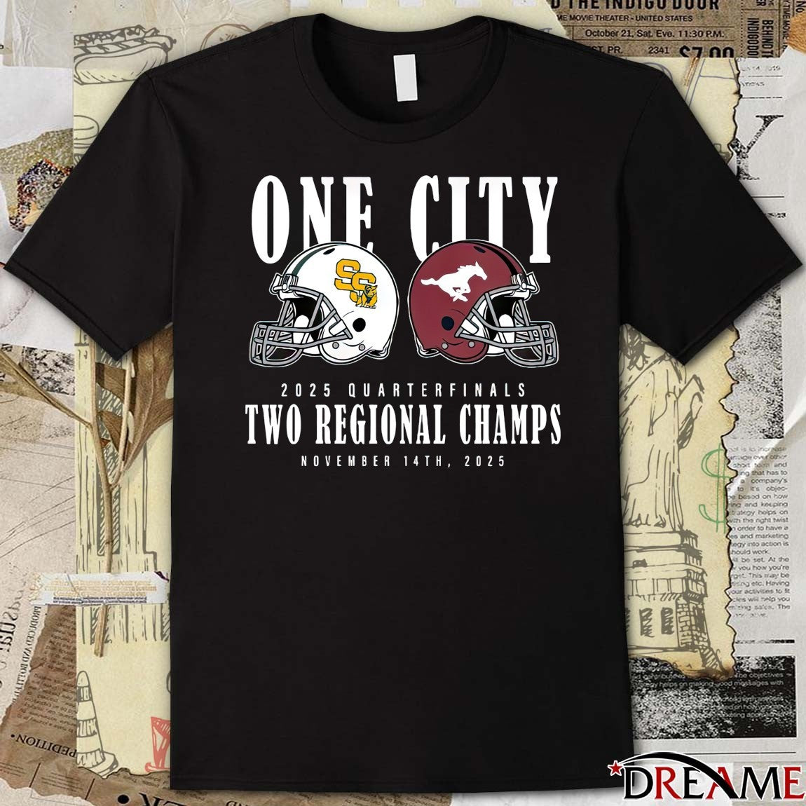 One City Salina South vs Fort Morgan 2025 Quarterfinals Two Regional Champs November 14th 2025 t-shirt