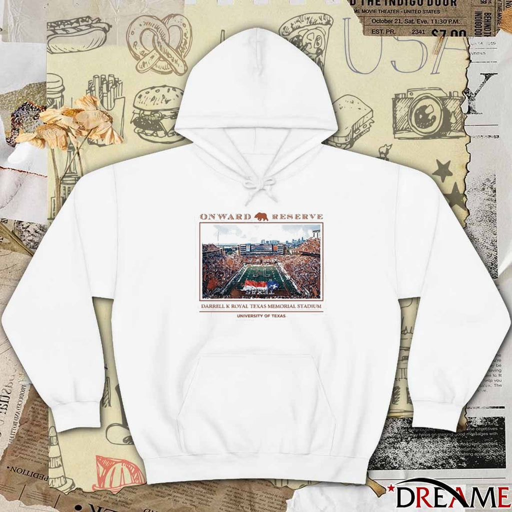 Onward Reserve Texas Longhorns Darrell K Royal Texas Memorial Stadium University Of Texas t-shirt