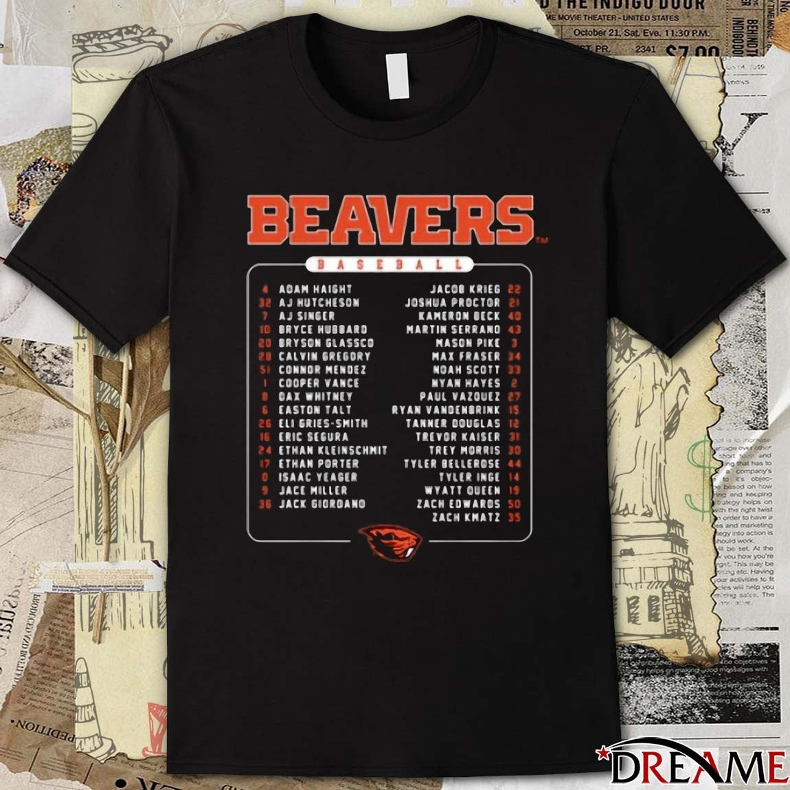 Oregon State Vs Michigan Opening Swing February 13, 2026 Surprise Stadium All Player Names t-shirt