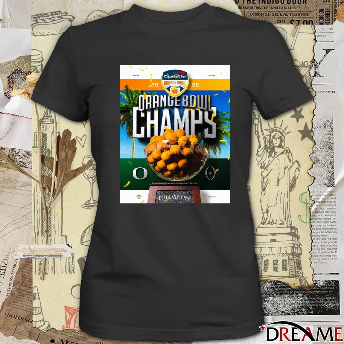 Oregon defeated Texas Tech 2026 Capital One Orange Bowl Champions Poster t-shirt