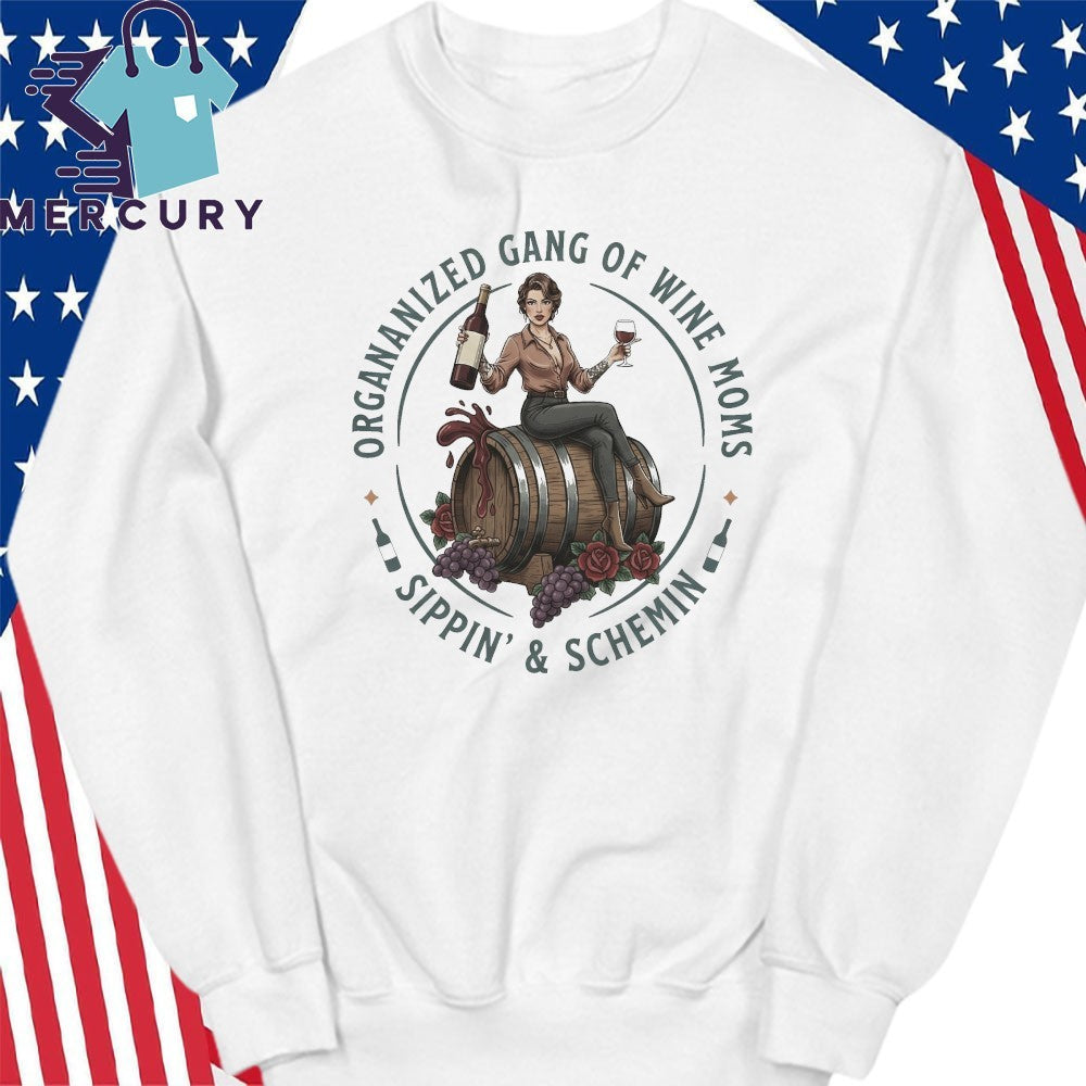 Organized Gang of Wine Moms Sippin’ & Schemin Shirt