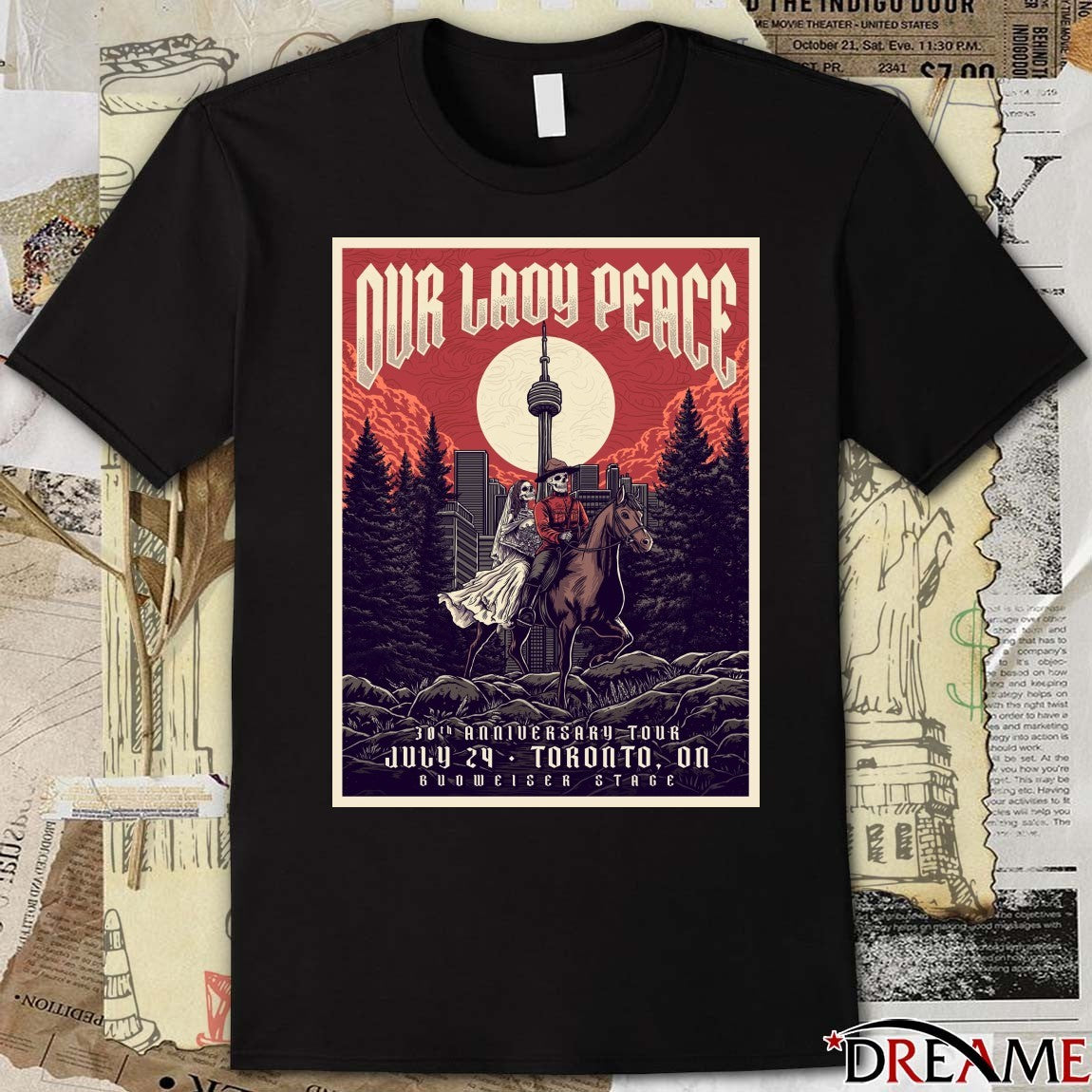 Our Lady Peace 30th Anniversary Tour July 24 2026 Budweiser Stage, Toronto, ON Poster t-shirt