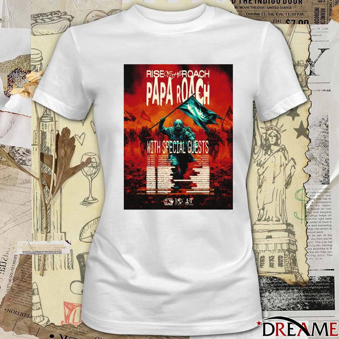 Papa Roach Rise Of The Roach November – December 2026 UK, Ireland, and France Poster t-shirt