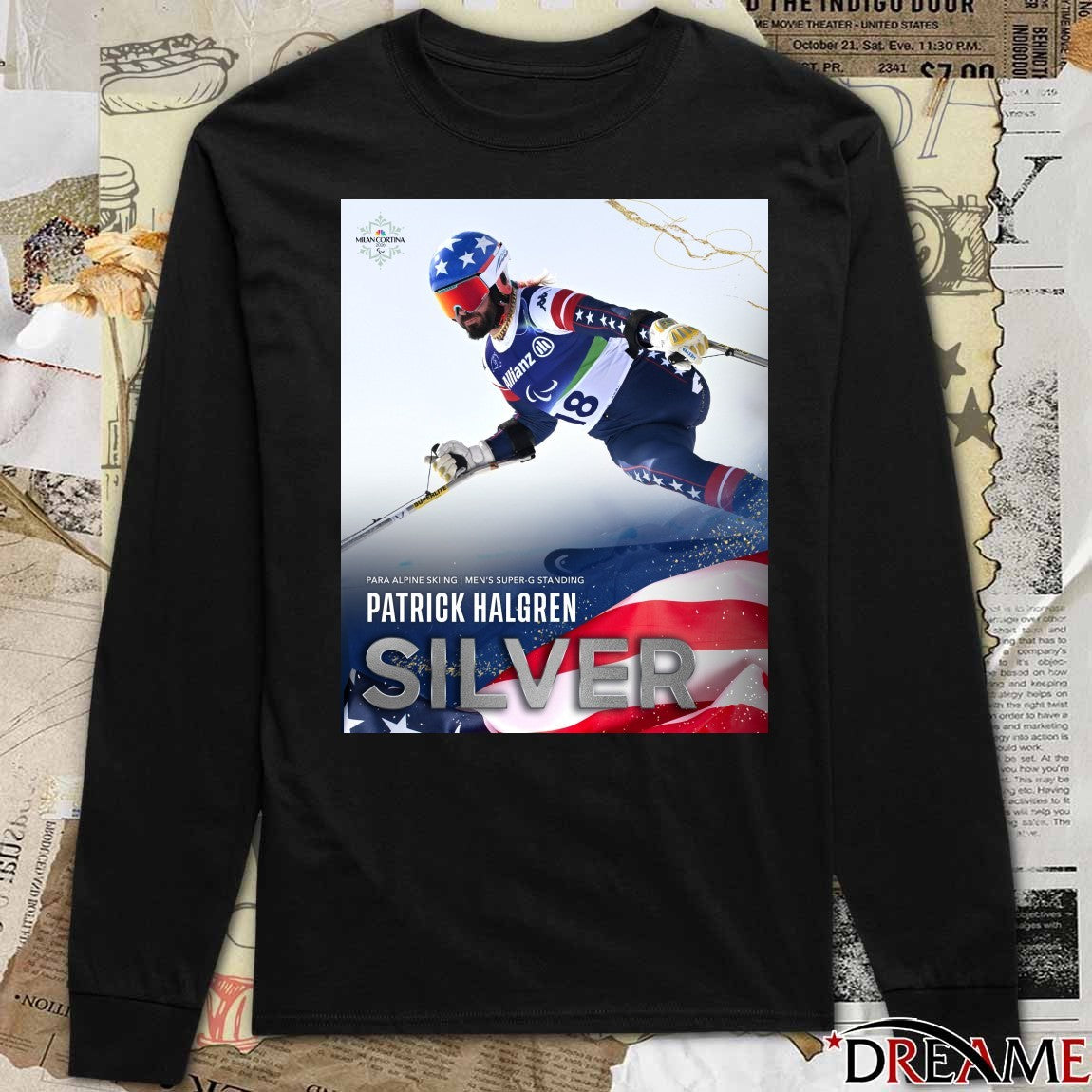 Para Alpine Skiing Men’s Super-g Standing Patrick Halgren Silver Medal Winter Paralympics t-shirt