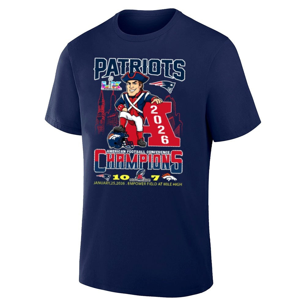 Patriots AFC Champions 2026 Patriots 10 Broncos 7 Shirt