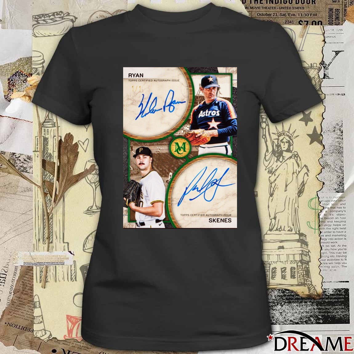 Paul Skenes and Nolan Ryan Topps Certified Autograph Issue Signatures Poster t-shirt