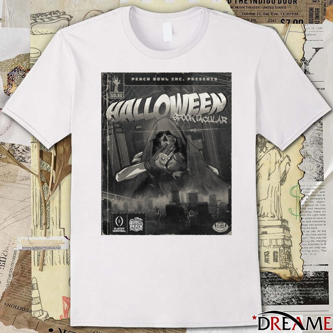 Peach Bowl Inc Presents Halloween Spook Tacular October 31 2025 Poster t-shirt