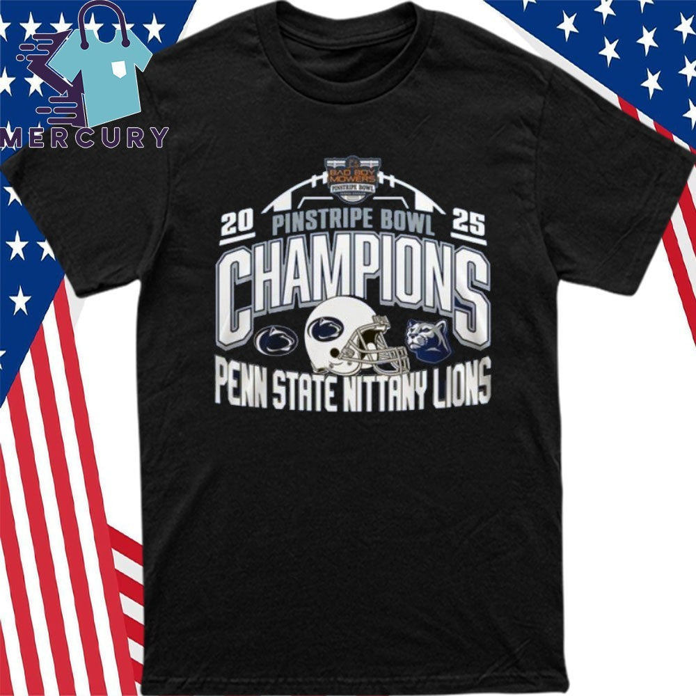 Penn State Nittany Lions 2025 Pinstripe Bowl Champions Helmet Shirt