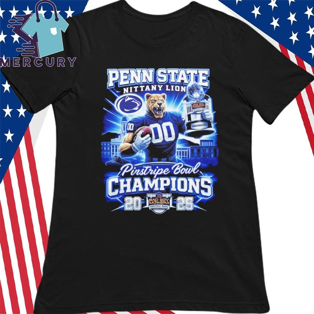 Penn State Nittany Lions 2025 Pinstripe Bowl Champions Mascot Shirt