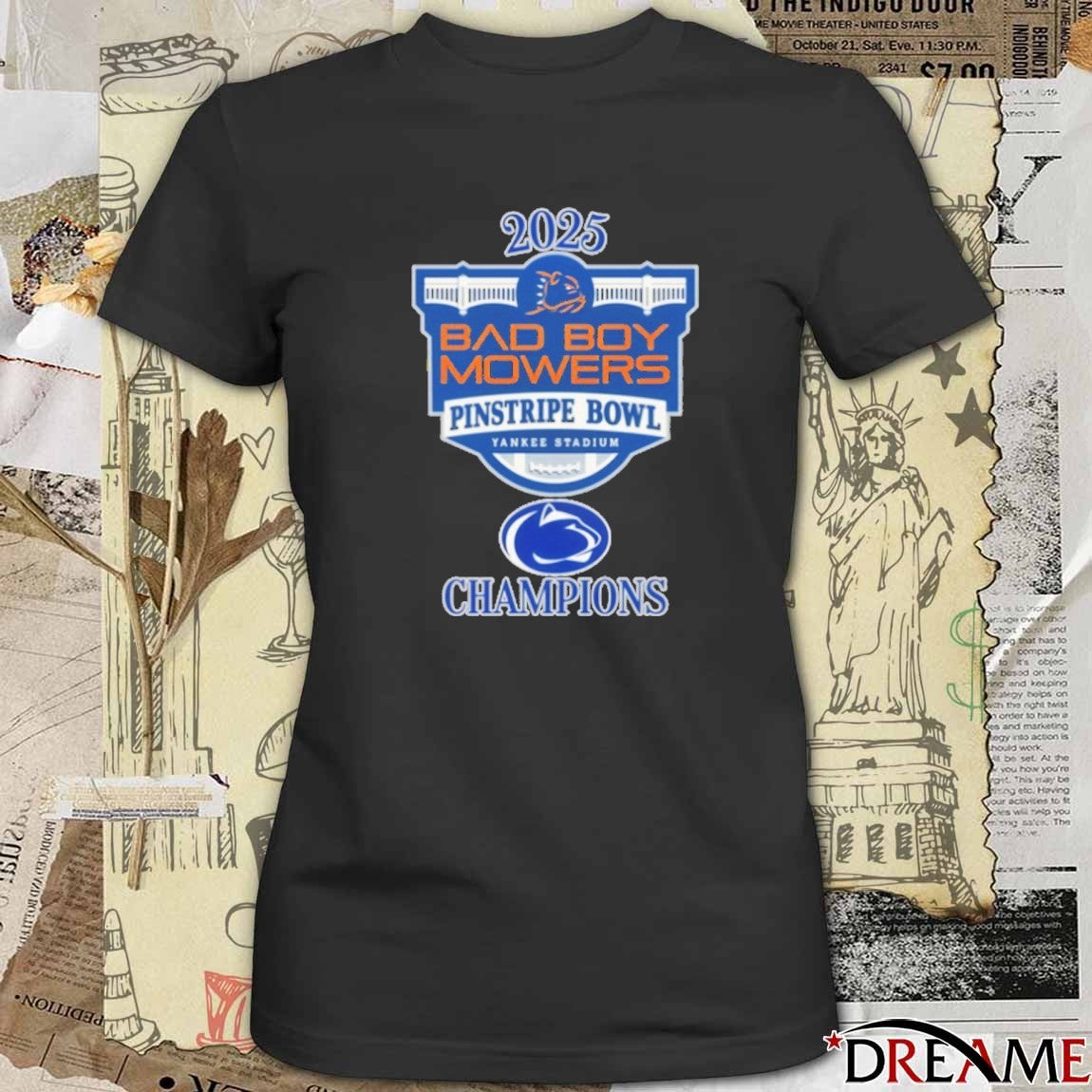 Penn State Nittany Lions PSU 2025 Bad Boy Mowers Pinstripe Bowl Champions t-shirt