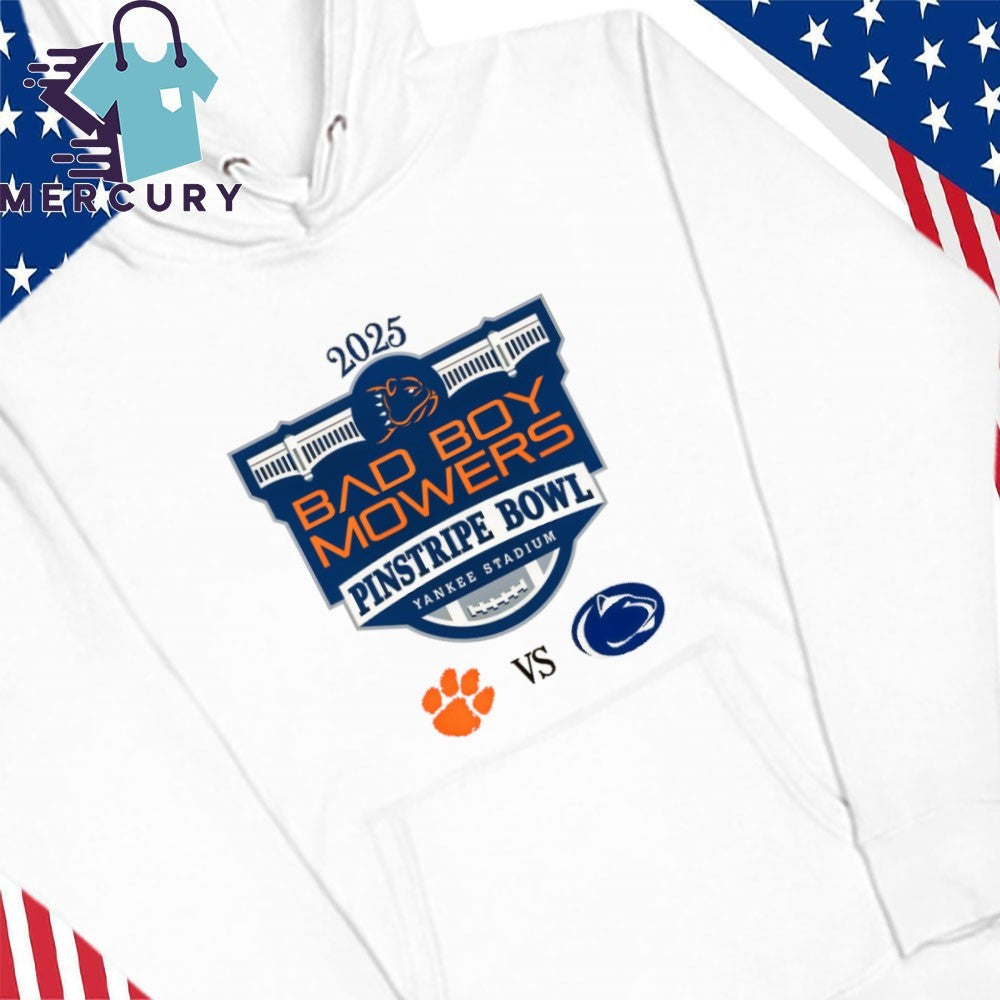 Penn State Nittany Lions Vs Clemson Tigers 2025 Bad Boy Mowers Pinstripe Bowl Shirt