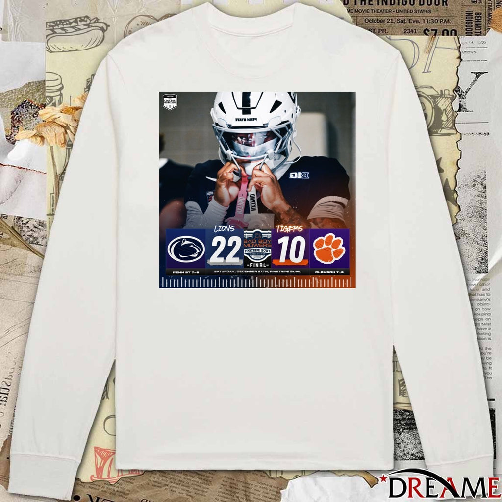 Penn State Nittany Lions Vs Clemson Tigers Final Score 22 – 10 2025 Pinstripe Bowl Poster t-shirt