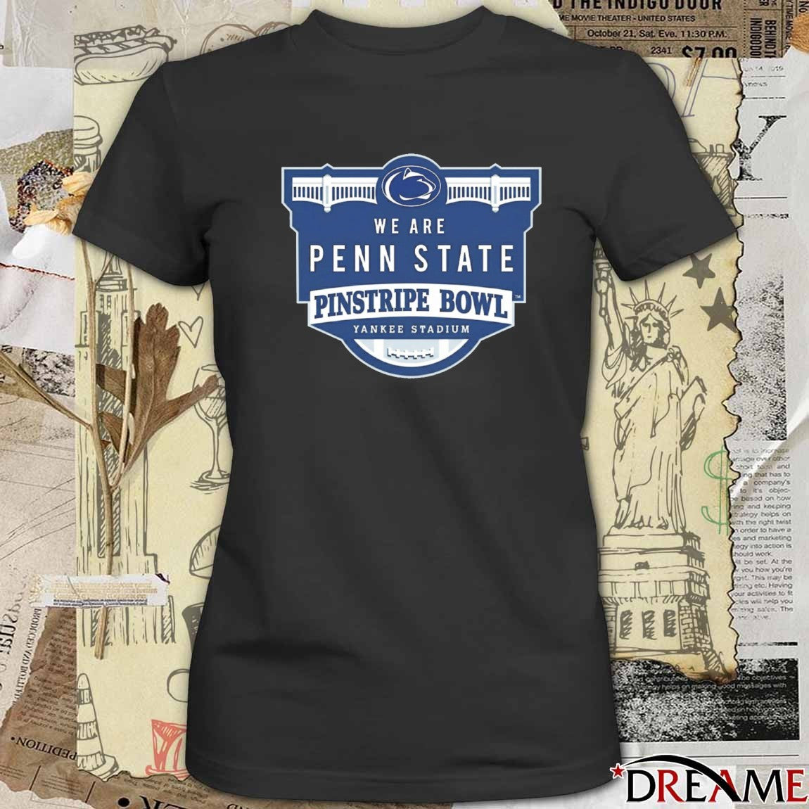 Penn State Nittany Lions football We Are Penn State Pinstripe Bowl Yankee Stadium Logo t-shirt