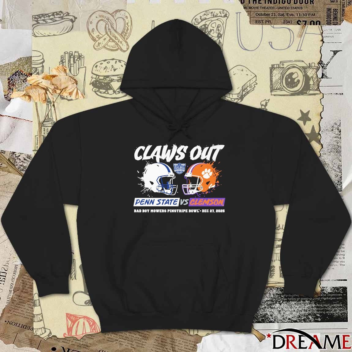 Penn State vs. Clemson 2025 Bad Boy Mowers Pinstripe Bowl Claws Out Dueling Helmets Dec 27 t-shirt