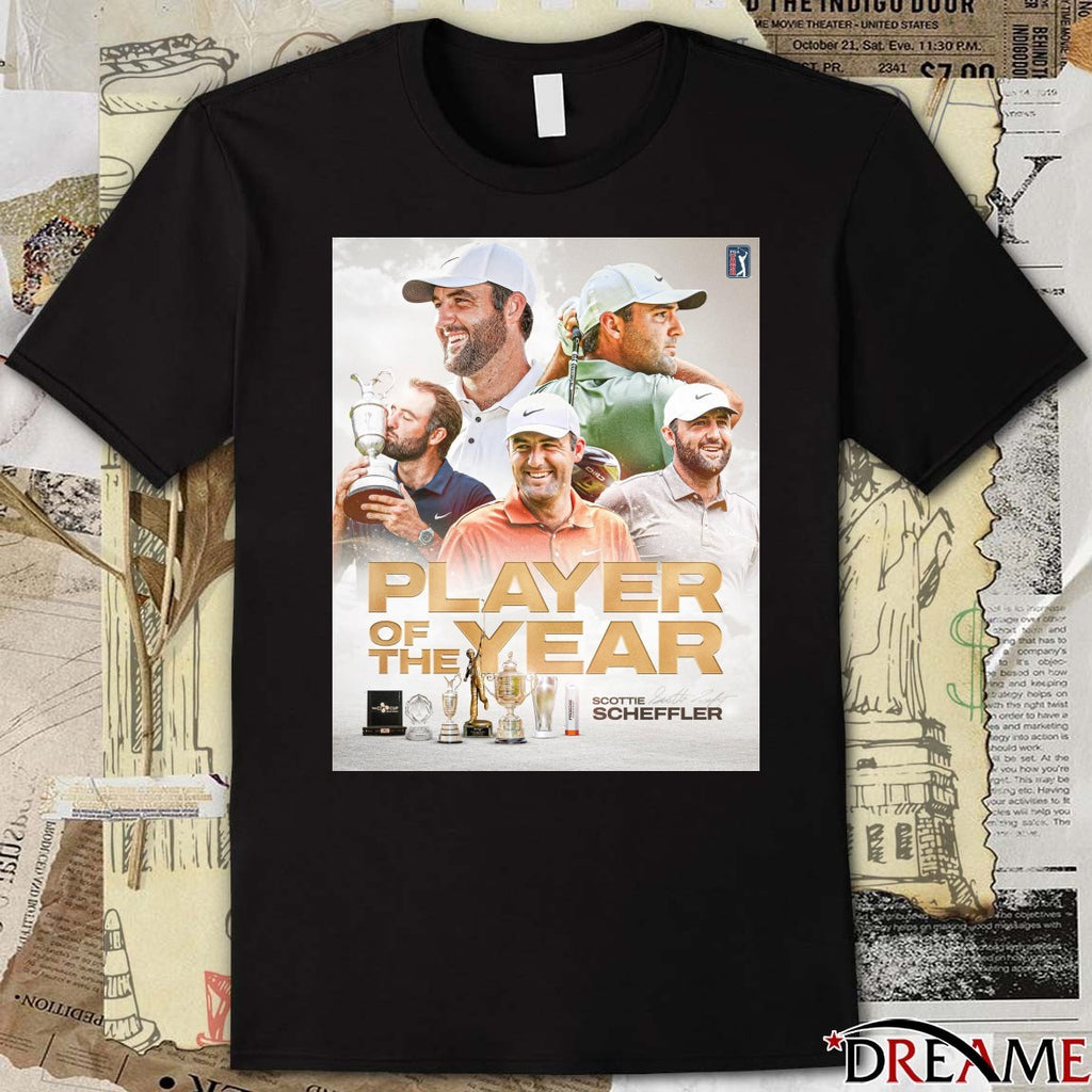 Pga Tour Four-peat Complete Player Of The Year Scottie Scheffler Signature Poster t-shirt