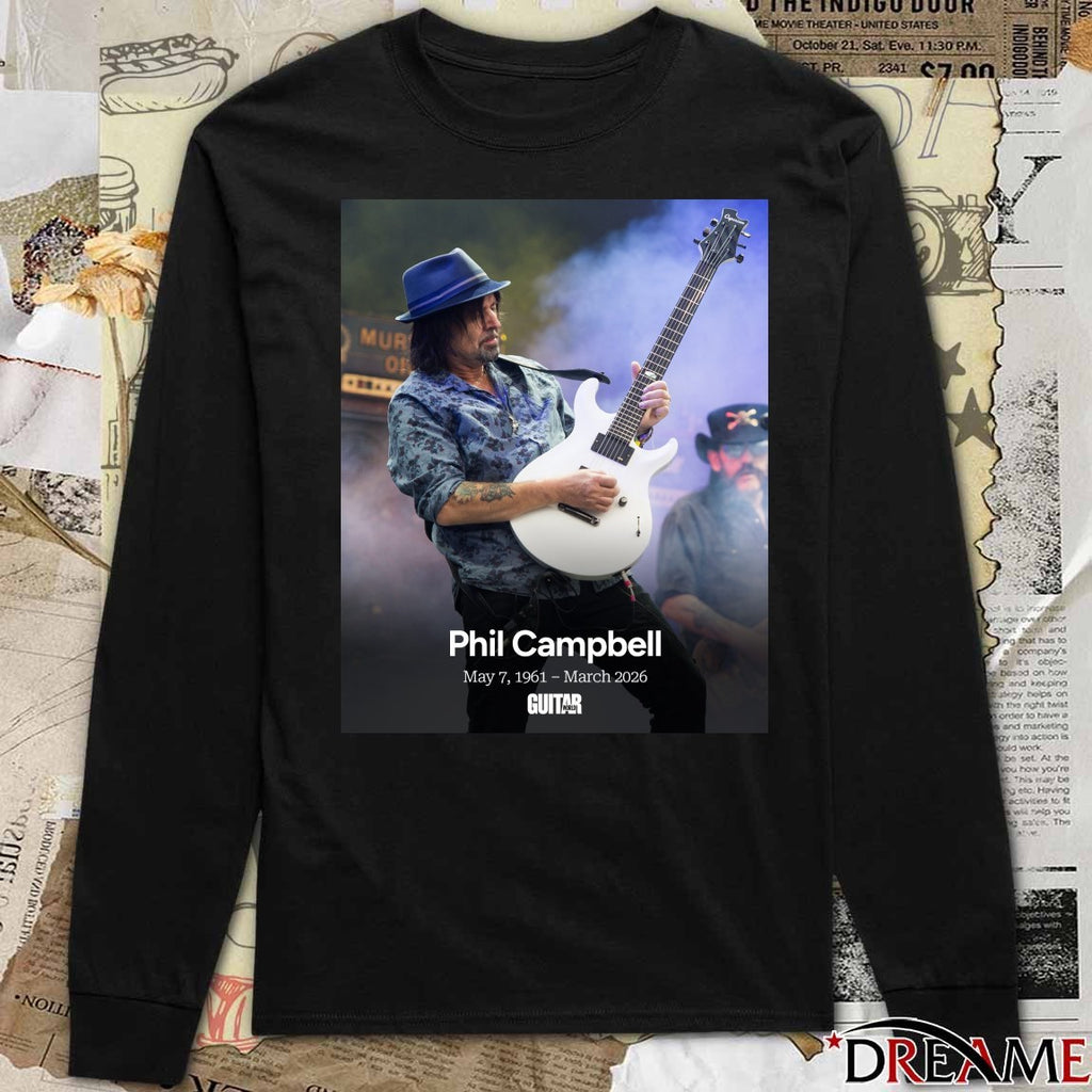 Phil Campbell May 7 1961 – March 2026 Guitar World Poster t-shirt